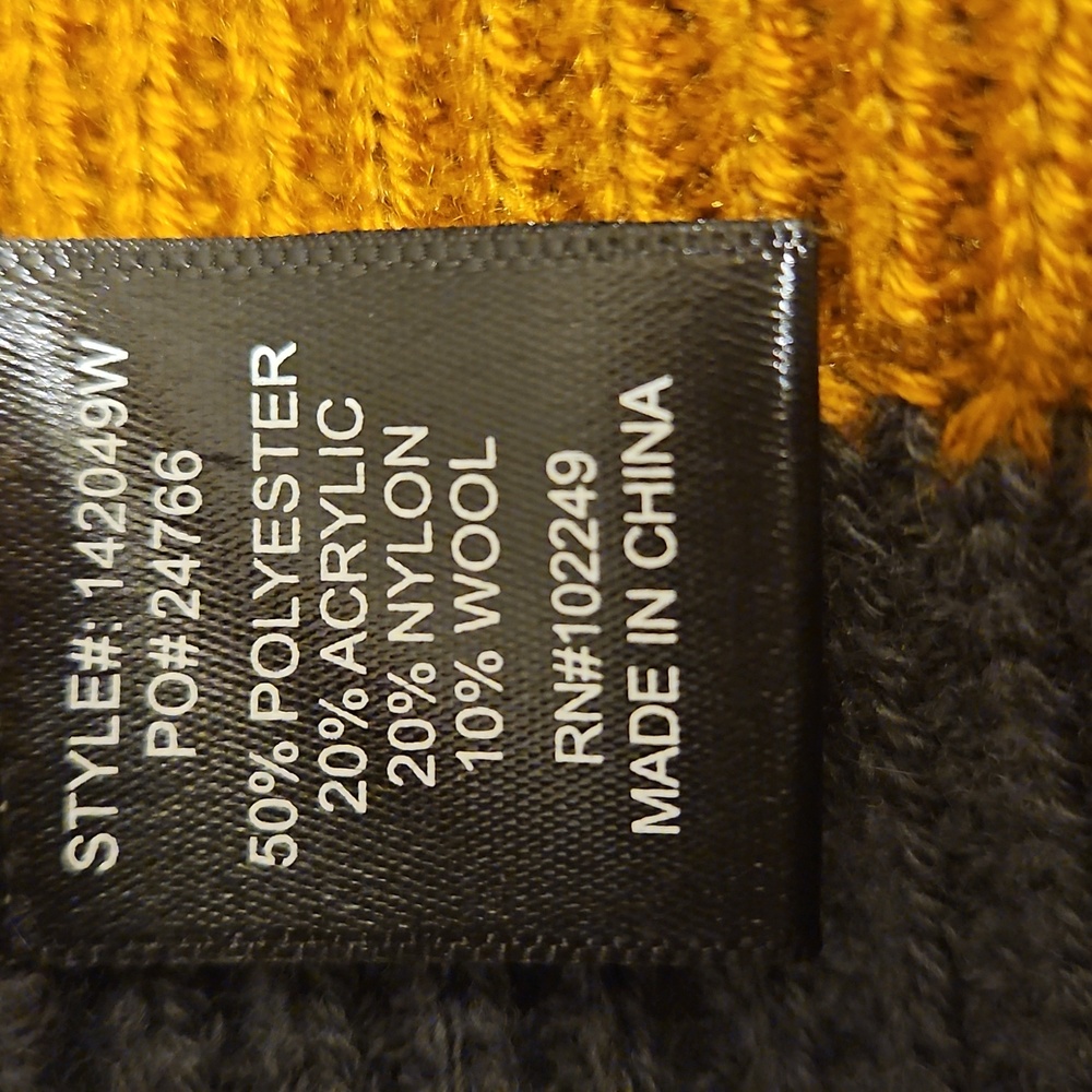 Skies Are Blue Curvy 1X Olive Green Ribbed Sweater Mustard Accents Fall Knit - Picture 13 of 15
